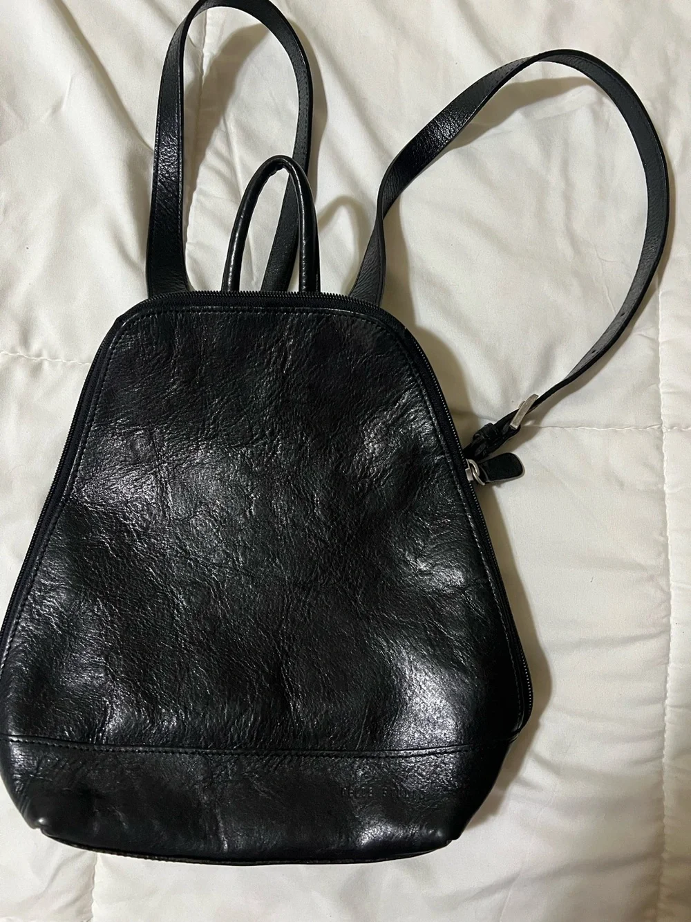 Wilsons Leather Black Leather Backpack with Adjustable Straps